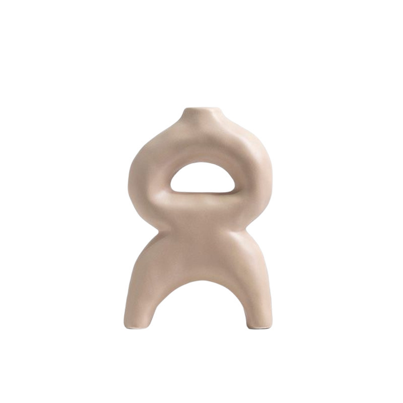 Wabilifeng decoración de jarrón de cerámica minimalista moderno arreglo floral ins flores secas sala de estar decoración suave del hogar creativo