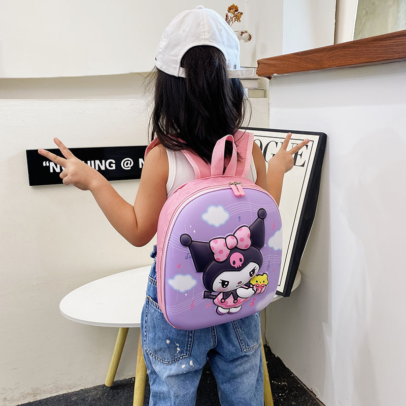 Mochila escolar para niños con dibujos de panda rojo, mochila de carcasa dura, ligera, reductora de carga, mochila pequeña para bebé de guardería, exportación