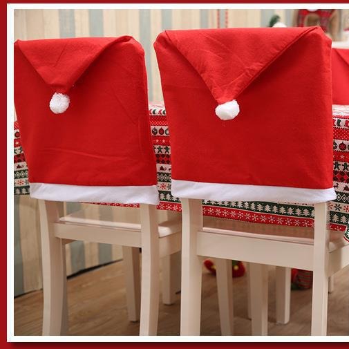 Silla de Navidad cubierta de mesa de Navidad decoración sombrero de Navidad 2024 no tejido sombrero de Navidad cubierta de silla de decoración
