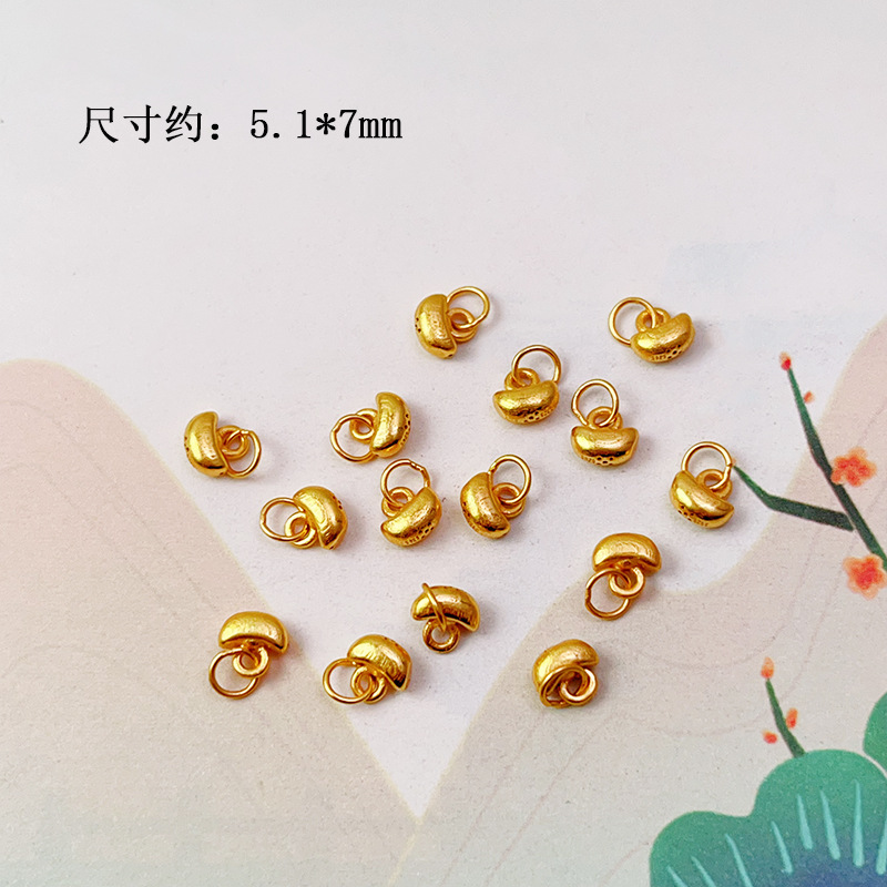 DIY Accessories S925 Silver Gold-Plated Small Drop Necklace Pendant Bracelet Charm Bead Spacer Loose Beads Jewelry Materials