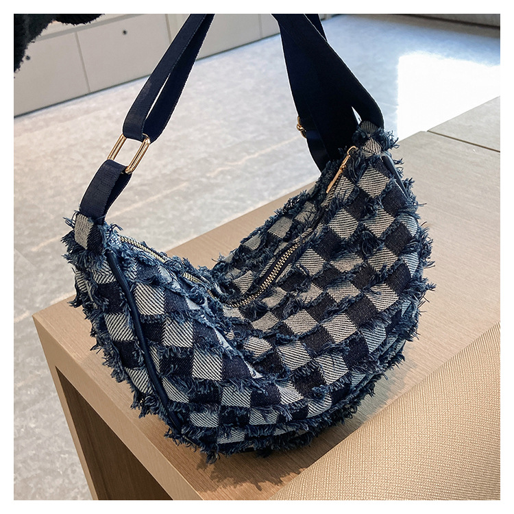 Denim Patchwork Shoulder Crossbody Bag For Women Stylish Canvas_voghion.com