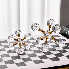 轻奢几何金属透明水晶分子球 现代简约高级感家居客厅装饰品摆件