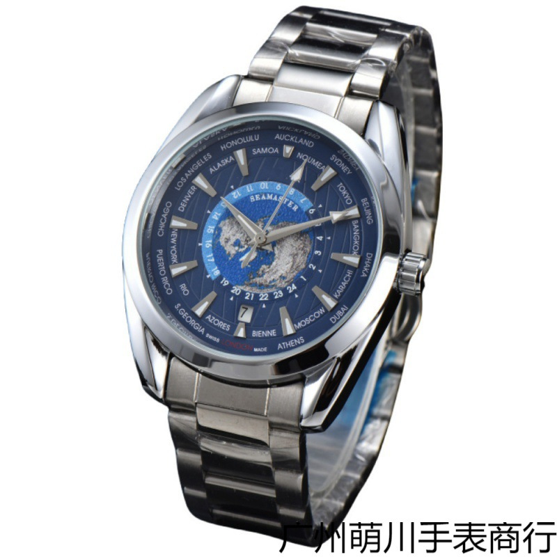 Oujia Haima Men's Watch Business Sports Fully Automatic Mechanical Watch Haima 300 Series Stainless Steel Cross-Border Blue Light Glass