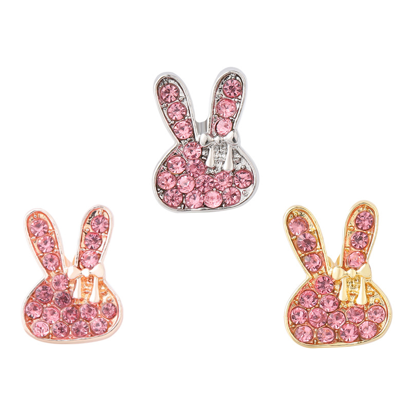 Animal de la historieta conejito cabeza hebilla decorativa adecuada para Apple reloj correa de silicona hebilla personalizada accesorios Decoración