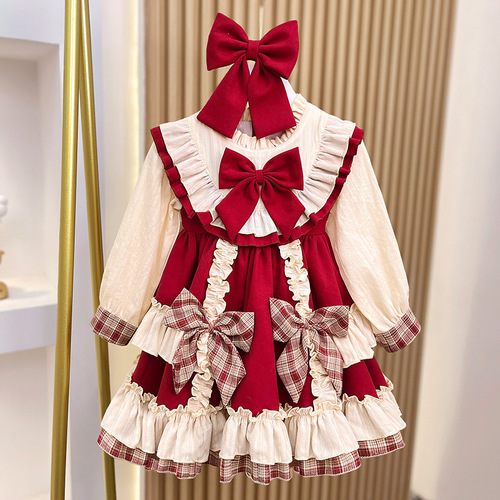 Children's Lolita Princess Dress Little and Medium-sized Loli Skirt 2024 Spring and Summer New Girls' Fashionable Birthday Dress