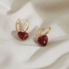 4# Burgundy [Love Earrings]