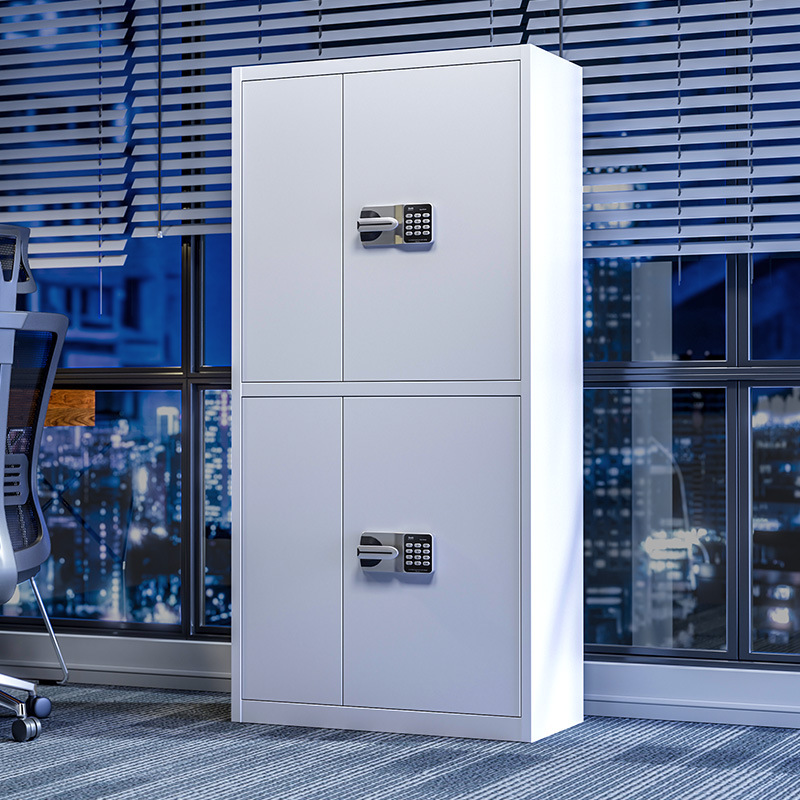 Gabinete DE SEGURIDAD DE OFICINA de acero blanco armario seguro cerradura de contraseña de seguridad nacional Información Electrónica Archivo de Huellas Dactilares