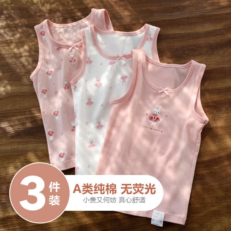 baby vest children camisole Vest 3 Set of parts Thin section Little Girl Underwear comfortable Female baby Bottom 8