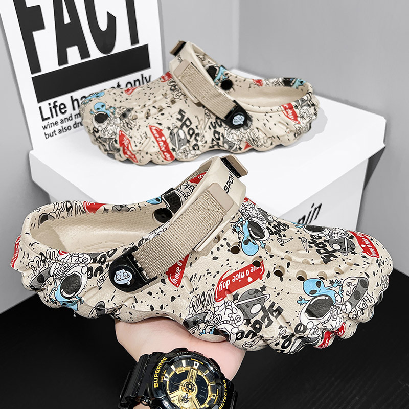 Comercio exterior talla grande zapatos con agujeros EVA para hombres ropa exterior moda Baotou camuflaje sandalias verano transpirables antideslizantes zapatos de playa