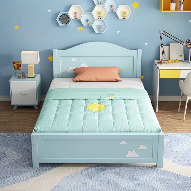 Children's Bed Solid Wood Girl Princess Bed Pink Drawer Bed 1.2m Single Bed Boy Economical Guardrail Bed Factory