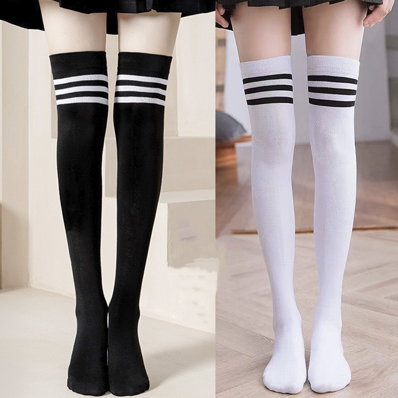 Over-the-knee socks three-bar stockings knee-high stockings jk academic style student socks Japanese-style ins trendy thin Over-the-knee socks three-bar stockings knee-high stockings jk academic style student socks Japanese-style ins trendy thin