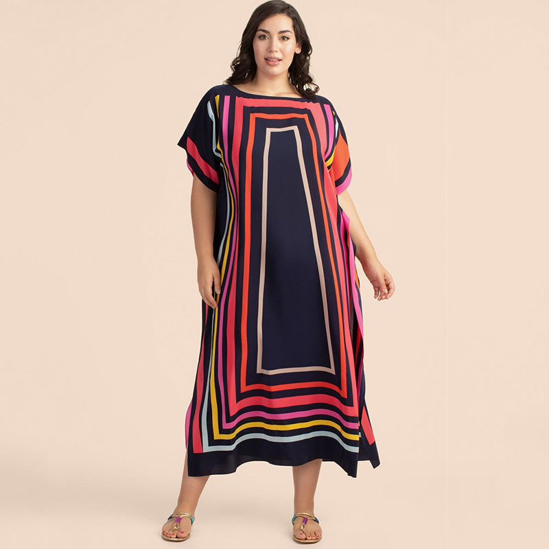 Blusa DE LA PLAYA nuevo impreso robe Loose Holiday dress bikini protección solar camisa europea y americana 5D194