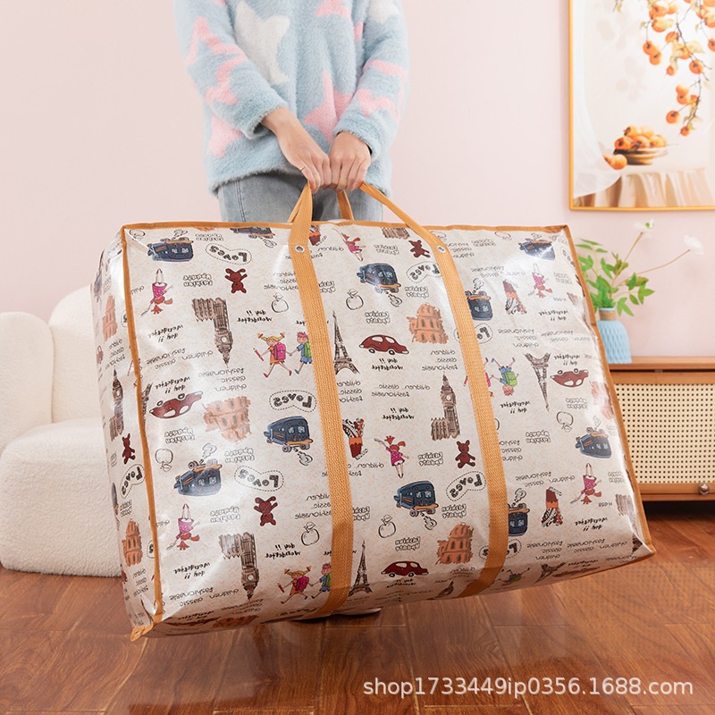 Free Shipping Large-Capacity Non-Woven Fabric Covered School Moving Bag Nylon Woven Bag Waterproof Satchel Quilt Storage Bag