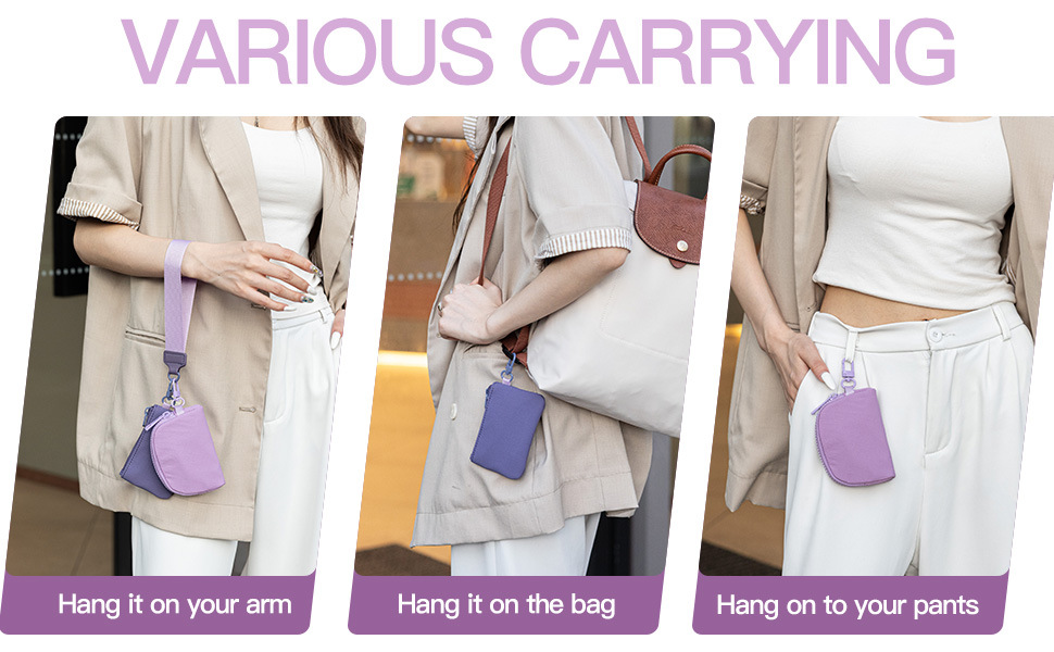 Unisex Gender Simple Style Style Square Shape Unisex Solid Color Nylon Zipper Wallets