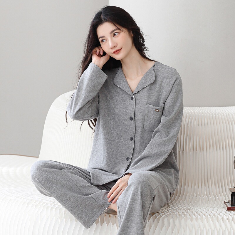 Wholesale Women's Pajamas Autumn and Winter New Style Long-Sleeve Thermal Cardigan Set Made of Wool and Silk Velvet
