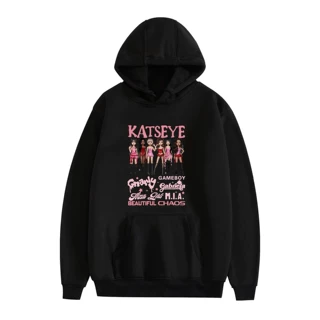 跨境新款宽松卫衣KATSEYE 女团印花个性情侣加绒时尚宽松连帽卫衣