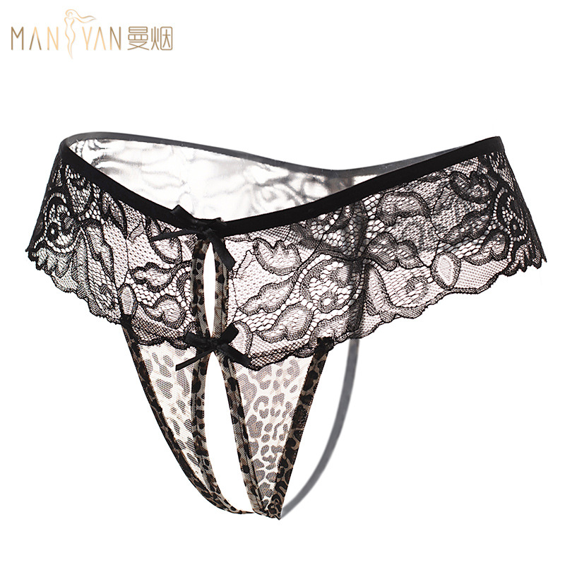 A generation of sexy lace underwear perspective hot couples bed passion underwear temptation leopard T-shaped