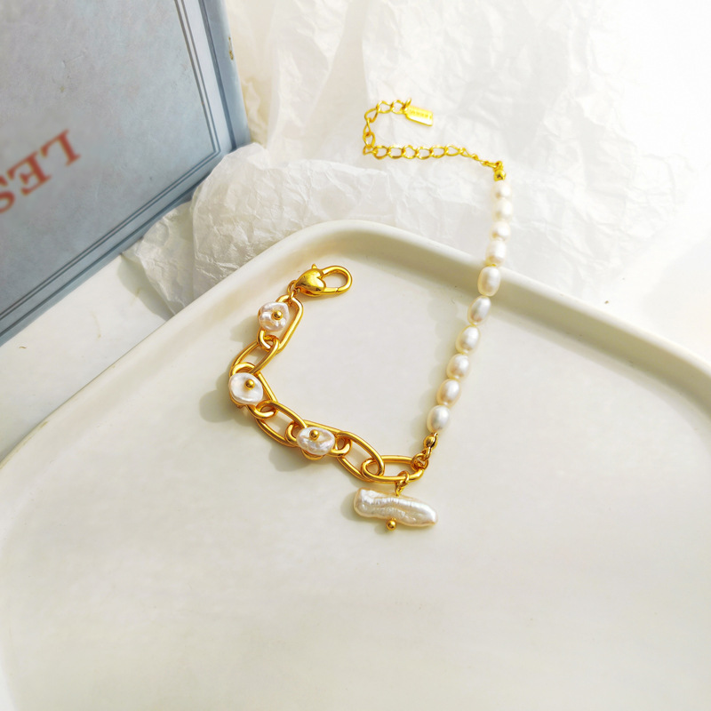 Fashion Irregular Copper Pearl Plating Bracelets 1 Piece