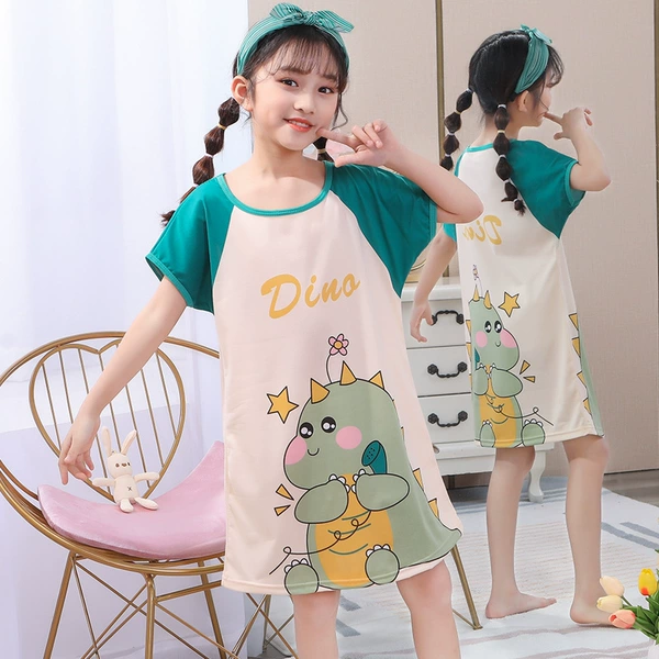 L skirt green dinosaur
