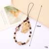 K4000 plush standing bear mobile phone chain brown -white square