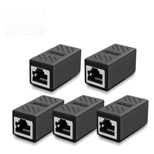 RJ45 Gigabit Network Straight-Through Connector, 8-core Extension Connector, Dual Port 8P8C Crystal Head Extender