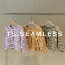 TS.SEAMLESS 重磅混织小香风羊驼羊毛镂空针织外套 F111