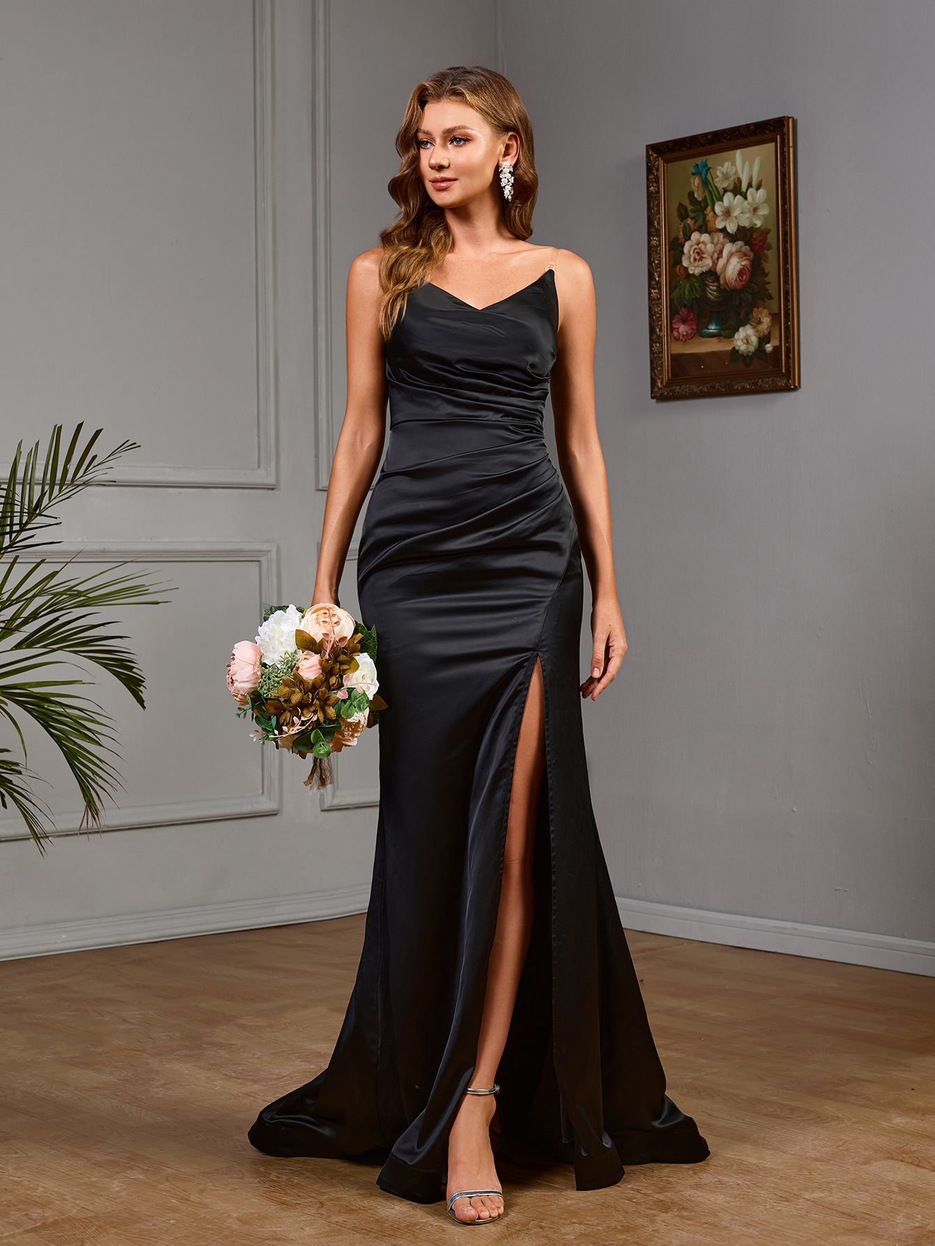 Spring Women Clothing Sleeveless Split Slim Fit Evening Dress Cocktail Sexy Dress