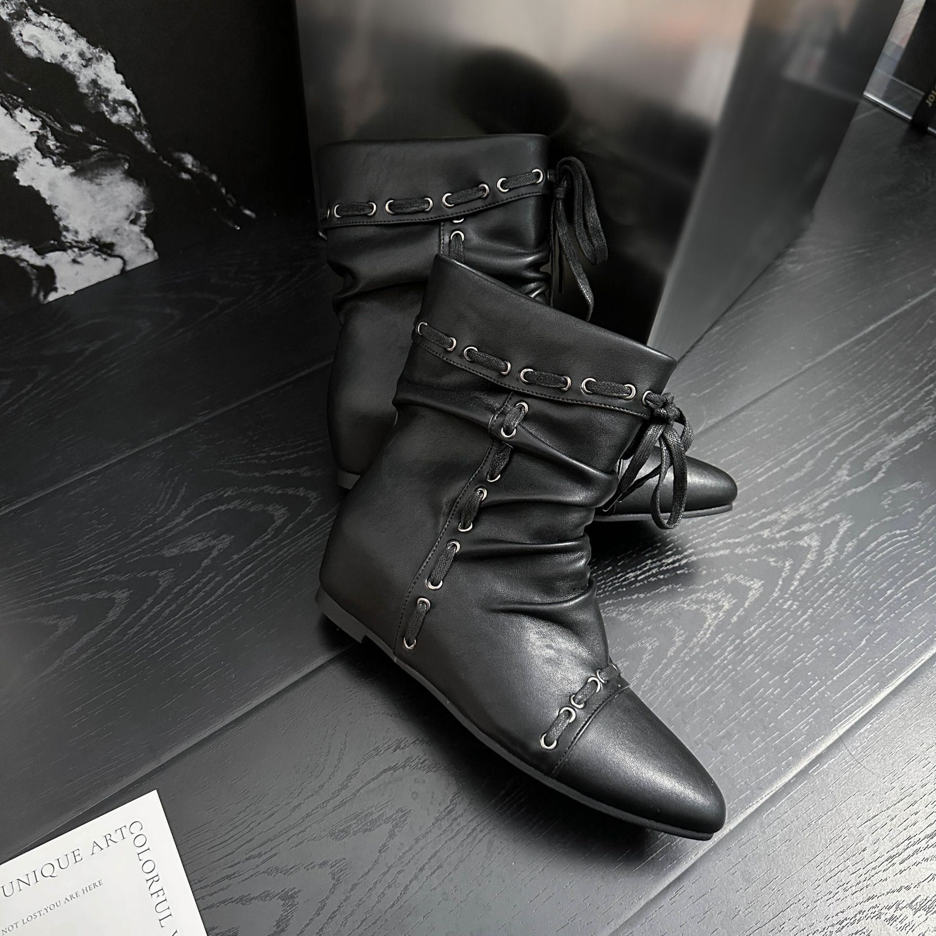 Botines Vaqueros para Mujer de 5 cm, Superfibra, Punta Afilada, Tacón Grueso image 2
