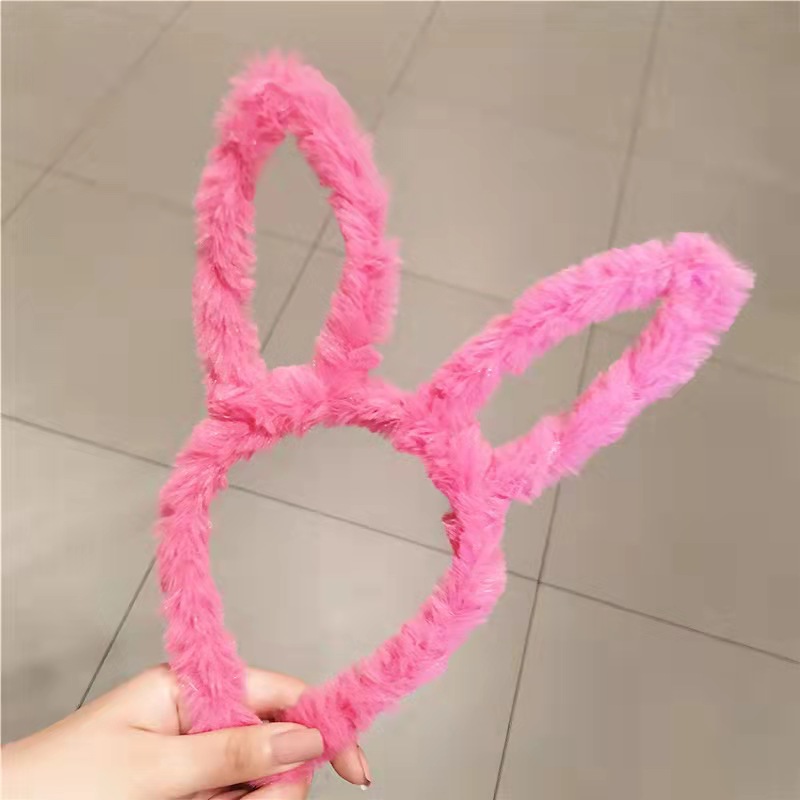 13cm 플러시 토끼 귀 랙 로즈 레드