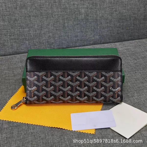 Dog-tooth pattern long zipper wallet with printed letters, unisex, suitable for foreign trade