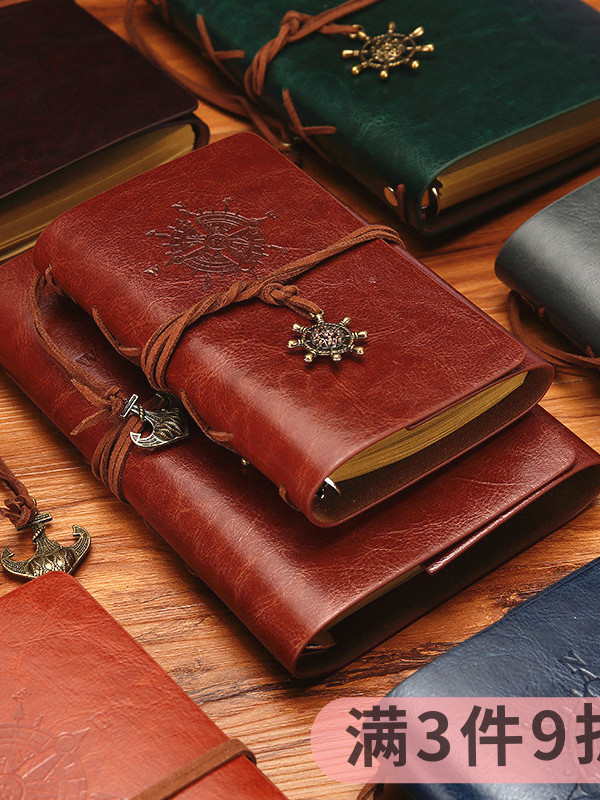 Journal binding strap European retro faux leather travel notebook loose-leaf牛皮纸 nostalgic pen diary large medium small