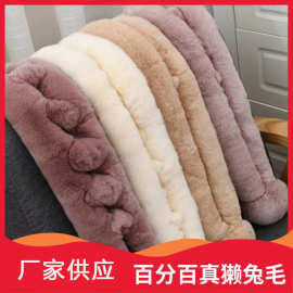现货真獭兔毛围巾新款大球皮草围脖秋冬脖套韩版百搭女士毛领保暖