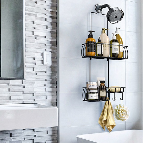 Supply cross-border Amazon bathroom rack shower rack hanging shower rack bathroom pendant punch-free storage rack