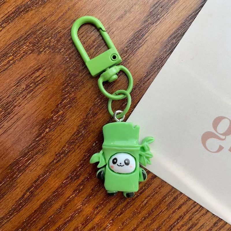 Caricatura panda bambú llavero auriculares accesorios colgantes accesorios para niñas DIY pareja amigos pequeños regalos