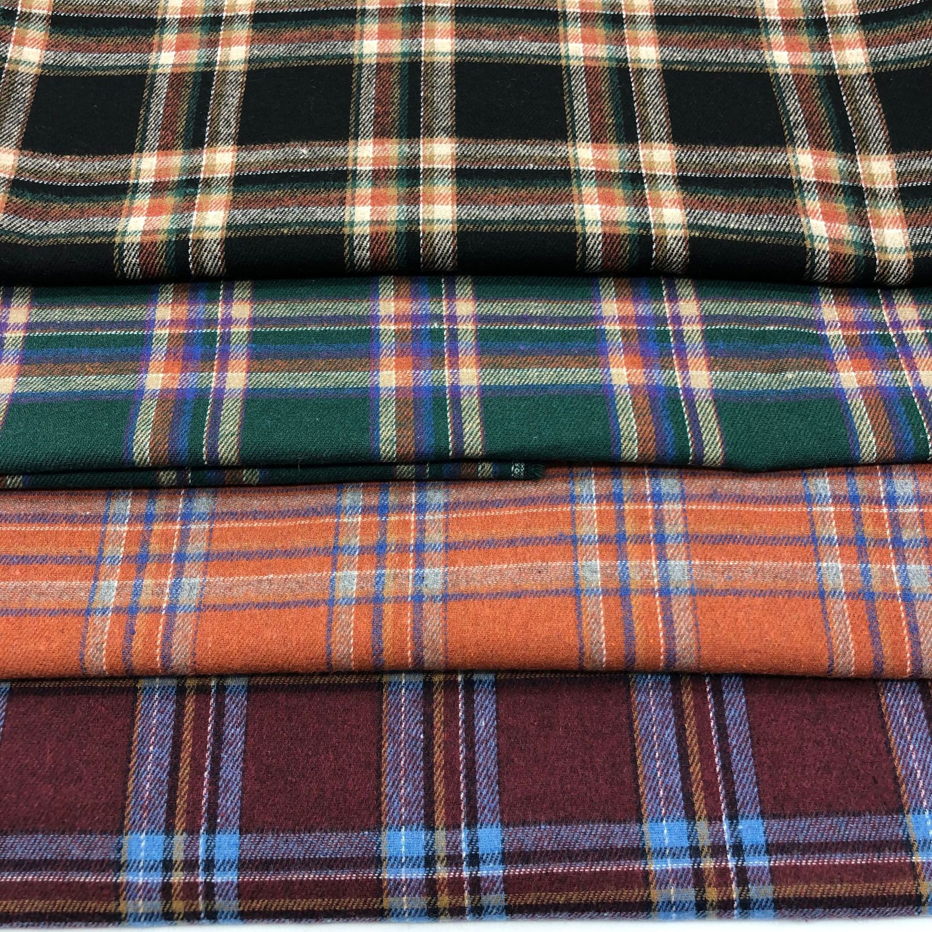 in stock Sanding TC Plaid Woven Polyester Cotton Yarn-dyed Christmas Plaid Single Sanding Scottish Plaid