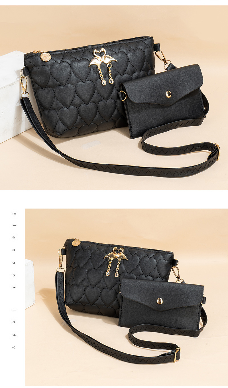 Women's Small Pu Leather Swan Heart Shape Streetwear Square Zipper Crossbody Bag display picture 2