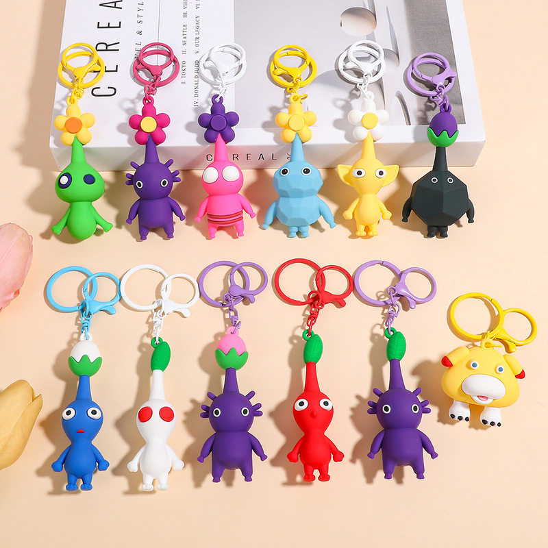 Cross-Border Pikmin 4 Pikmin Keychain Hot-Selling Nintendo Game Peripheral Cartoon Figure Pendant Wholesale