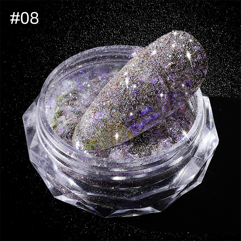 Internet celebridad nueva fantasía manicura Opal brocado diamante polvo flash polvo reflectante diamante lentejuelas disco flash polvo