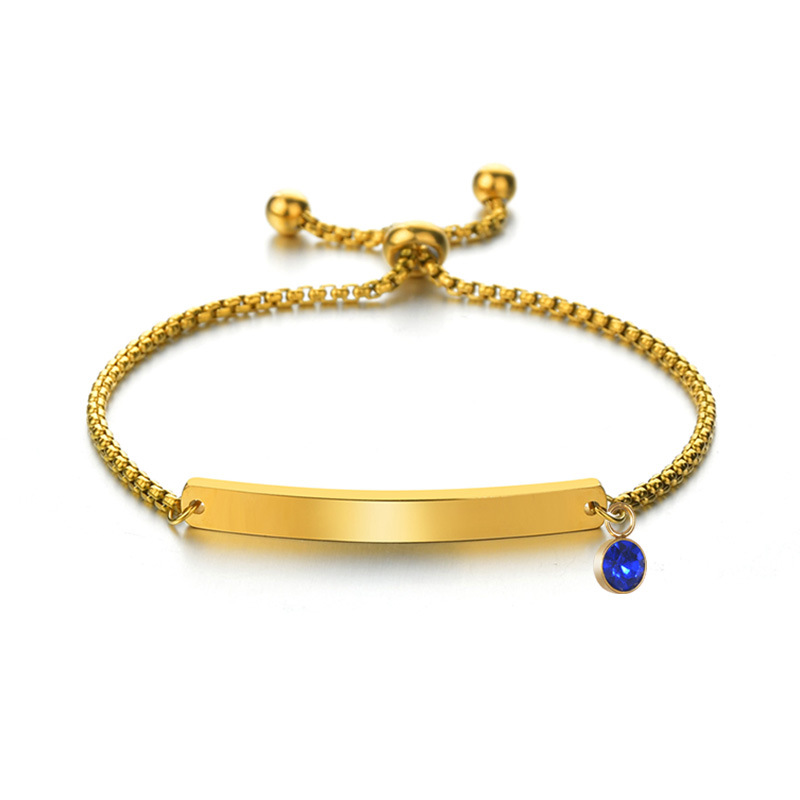 Joyería europea y americana transfronteriza al por mayor hecha a mano DIY diciembre cumpleaños piedra Acero inoxidable curvo marca letras pulsera padre-hijo