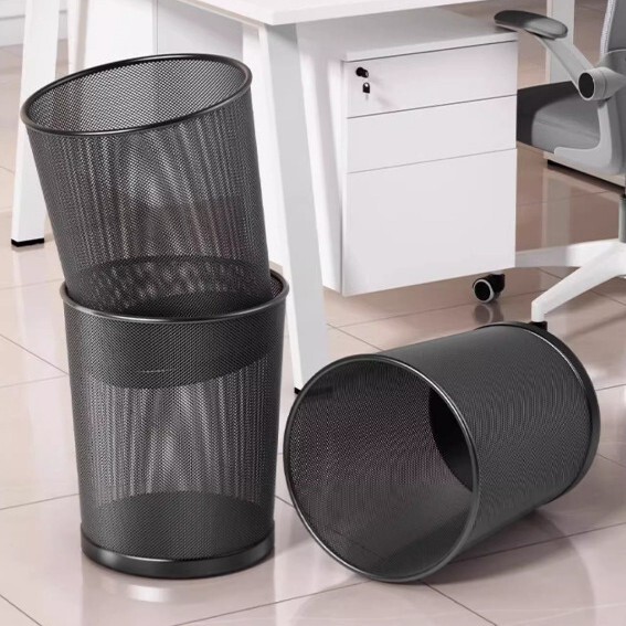 Large-capacity trash can for home use, suitable for office, bedroom, and living room, creative modern minimalist design, lidless metal wire wastebasket Large-capacity trash can for home use, suitable for office, bedroom, and living room, creative modern minimalist design, lidless metal wire wastebasket