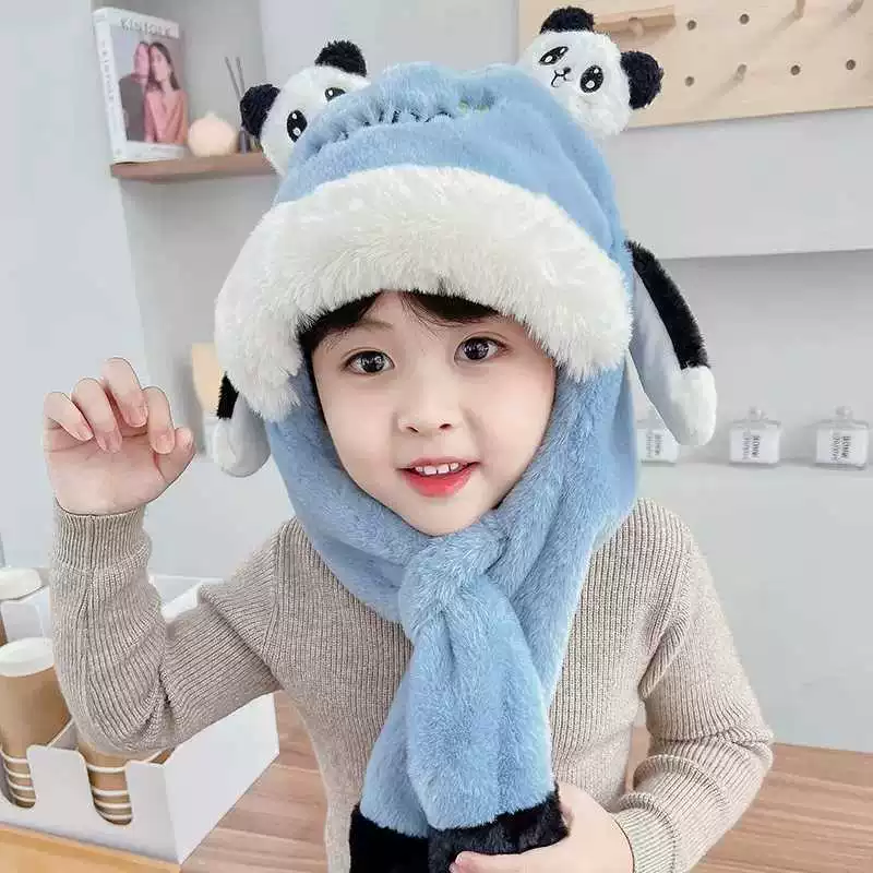 Children's demi-season hat, cartoon scarf, cute warm set