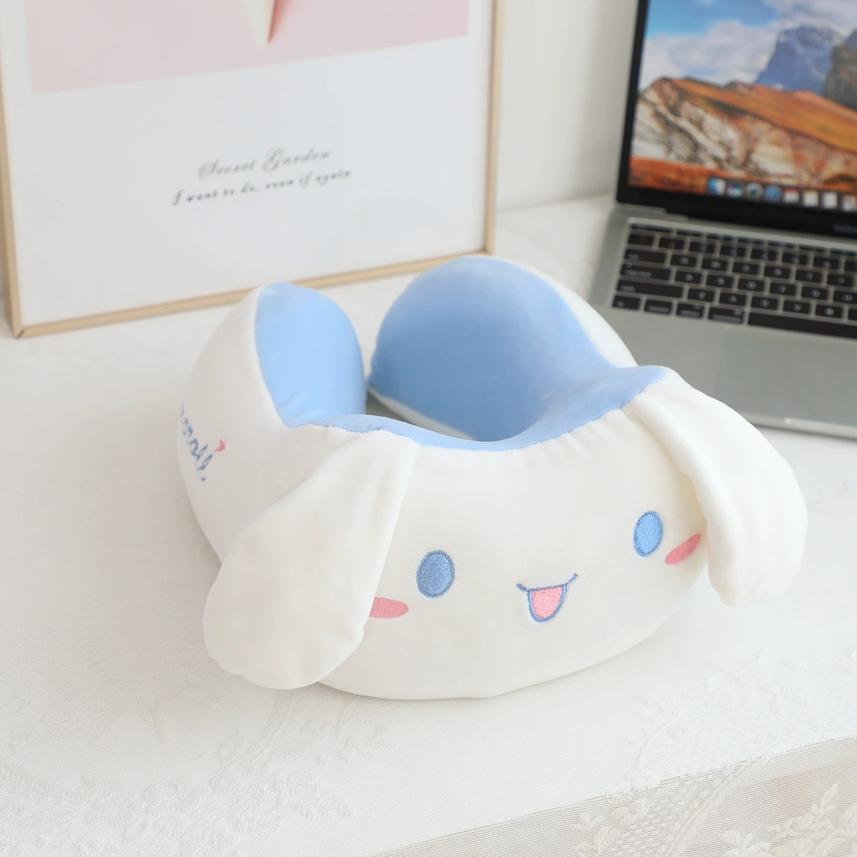 Подушка для шеи с рисунком из мультфильма для сна, путешествий и автомобиля, с защитой шеи