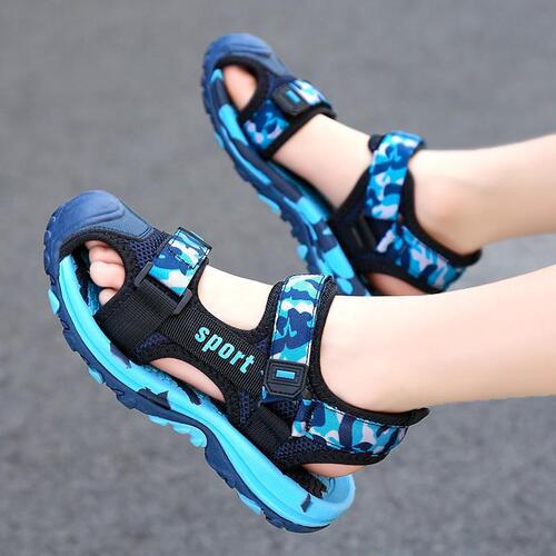 Boys' Mid-to-Large Size Closed-Toe Non-Slip Sandals for Summer – Children's & Boys' Sports-Style Soft-Soled Beach Shoes
