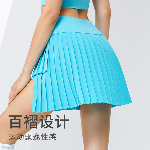 Light-protective short skirt two-piece running half skirt summer quick-dry with pockets hip-covering breathable exercise yoga pants