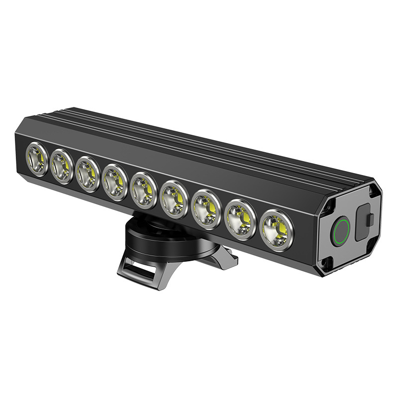 Luz de bicicleta de alto lumen con múltiples luces LED, luz de iluminación nocturna, luz de ciclismo, luz frontal de aleación de aluminio, equipo de ciclismo.