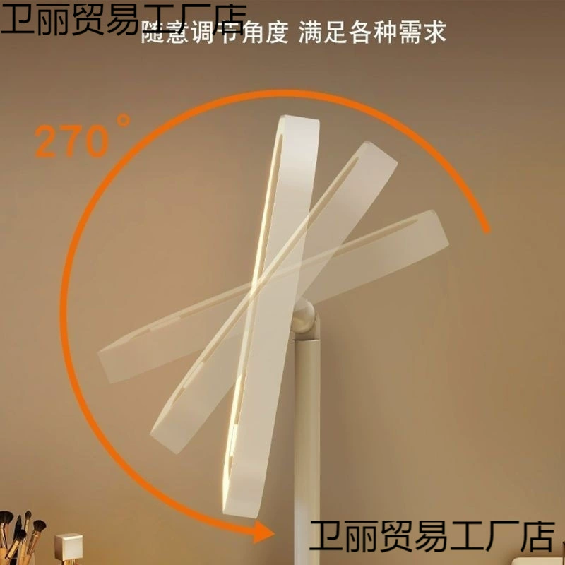 Rotatable LED Vanity Mirror, Desktop Makeup Mirror, Dimmable 3-Color, Square/Round/Elliptical