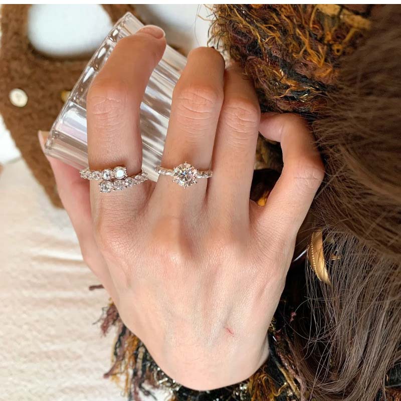 Vintage open ring met geborsteld zirconia voor dames exclusief_voghion.com