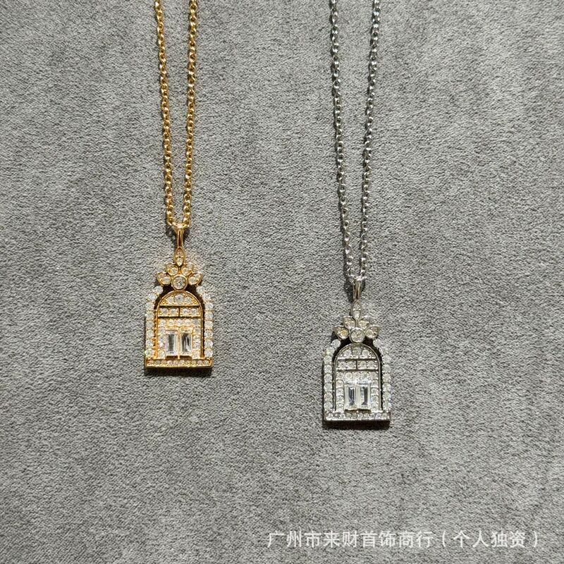 High Version Wei Xue H Family Happiness Door Necklace High Carbon Diamond Shiny Luxury Design Bird Cage Necklace Factory Direct Sale