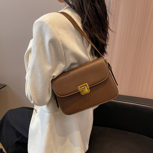 Ladies' Bag 2024 Trendy Fashion Simple Crossbody Bag Retro Stylish Shoulder Small Square Bag Cross-border