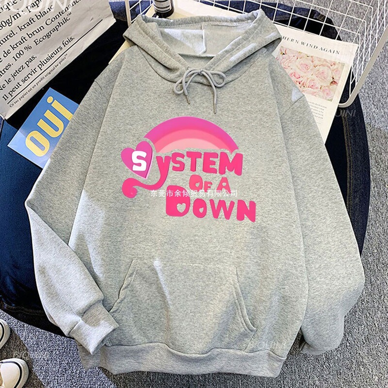 System's down Sweatshirt Streetwear Trash Clothing Winter Wool Sweatshirt Retro Men and Women Sude